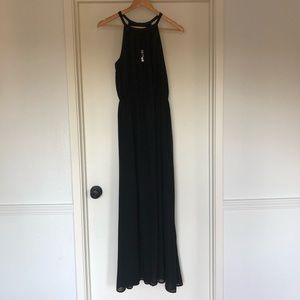 Black formal halter dress by Ducks in a Row.